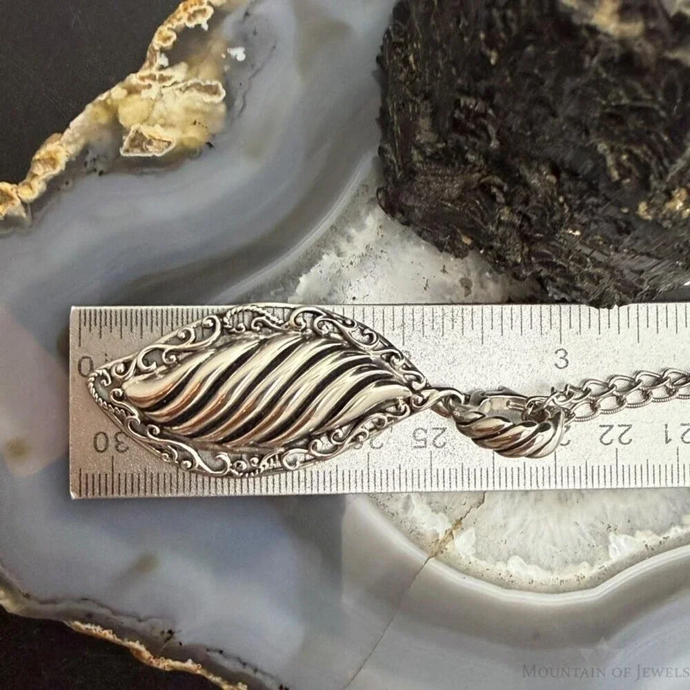Carolyn Pollack Sterling Silver Swirl Decorated Enhancer 16